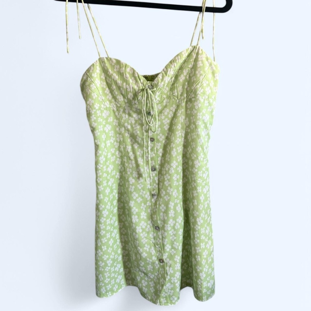 Princess Polly Floral Green Spaghetti Strap Dress